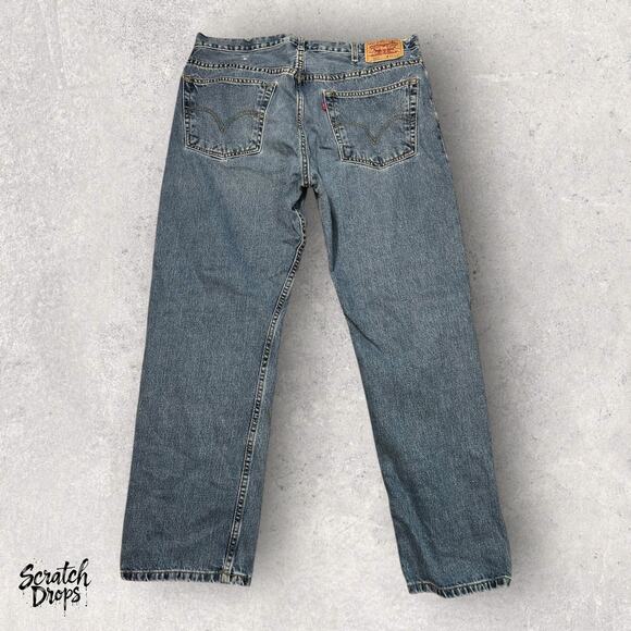 Levi's 505 Regular Fit Men Jeans W40 x L32 Classic Blue Denim Pants Comfortable - Picture 2 of 4